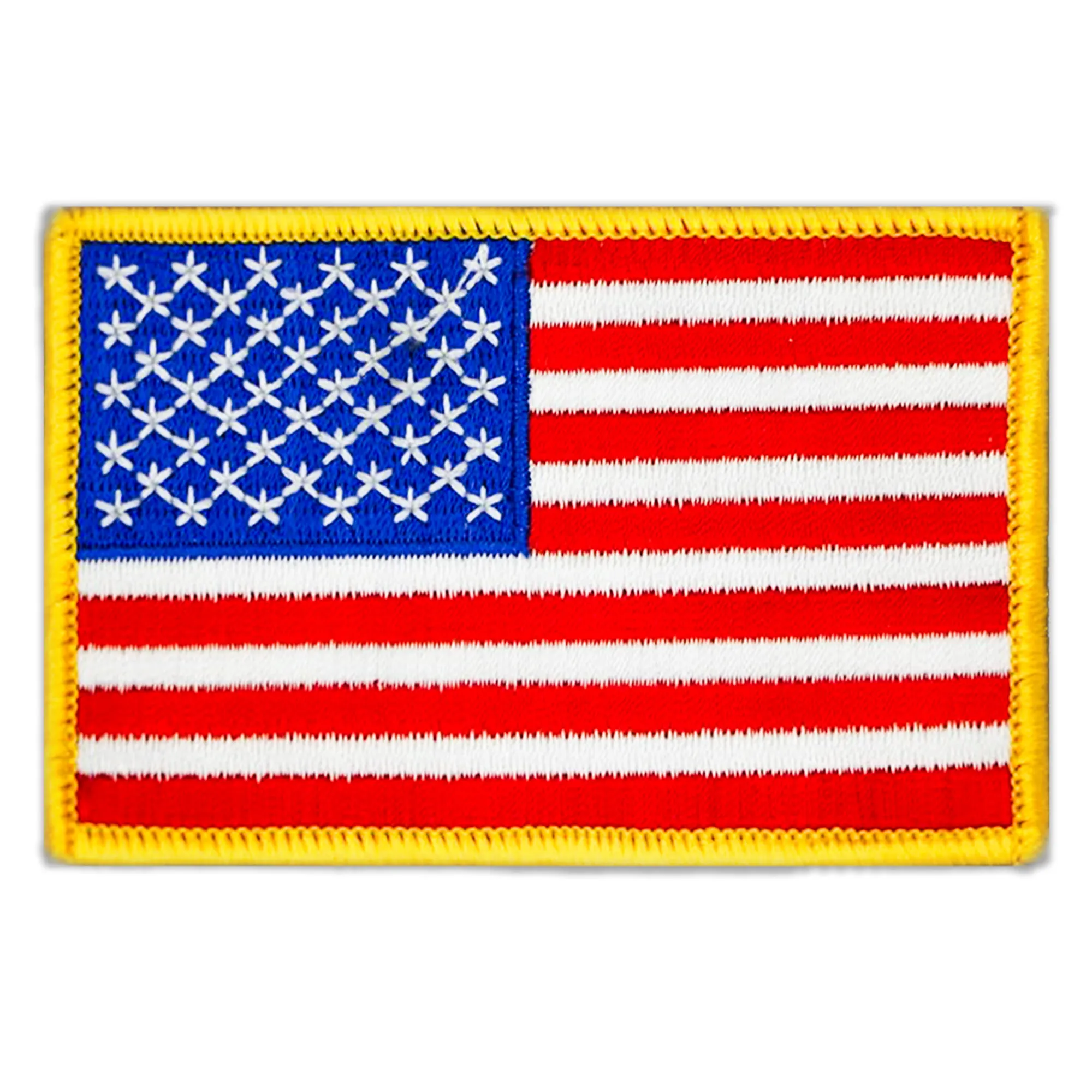 USA Embroidery Golden Border Flag Patch