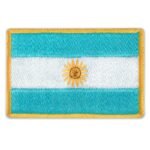 Argentina Flag Embroidered Golden Border Patch