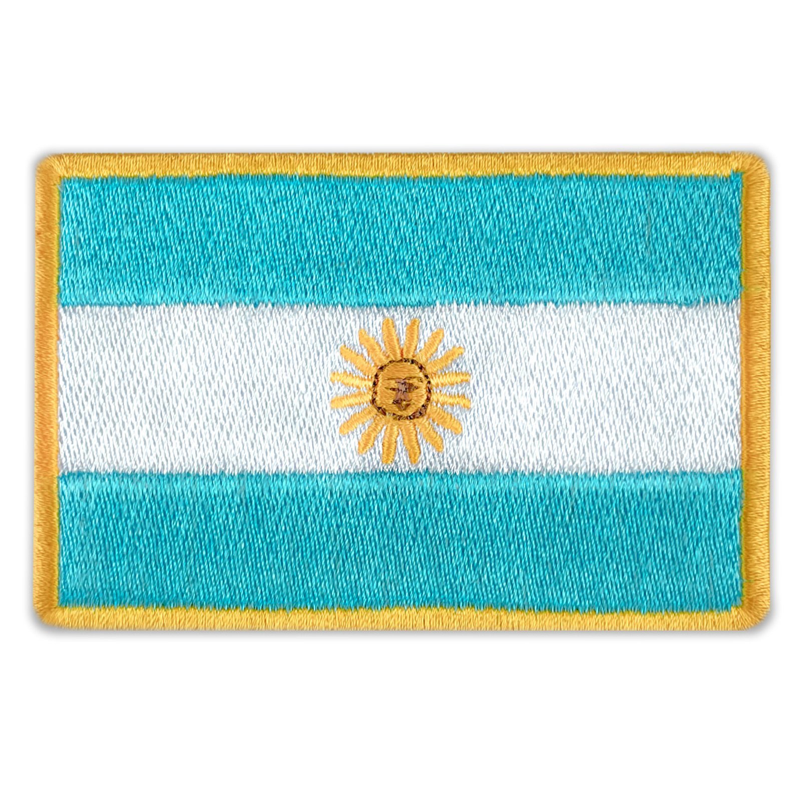 Argentina Flag Embroidered Golden Border Patch