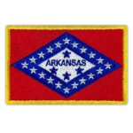Arkansas Flag Embroidered Golden Border Patch
