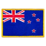 New Zealand Flag Embroidered Golden Border Patch