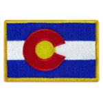 Colorado Flag Embroidered Golden Border Patch
