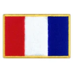 France Flag Embroidered Golden Border Patch