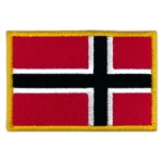 Norway Flag Embroidered Golden Border Patch