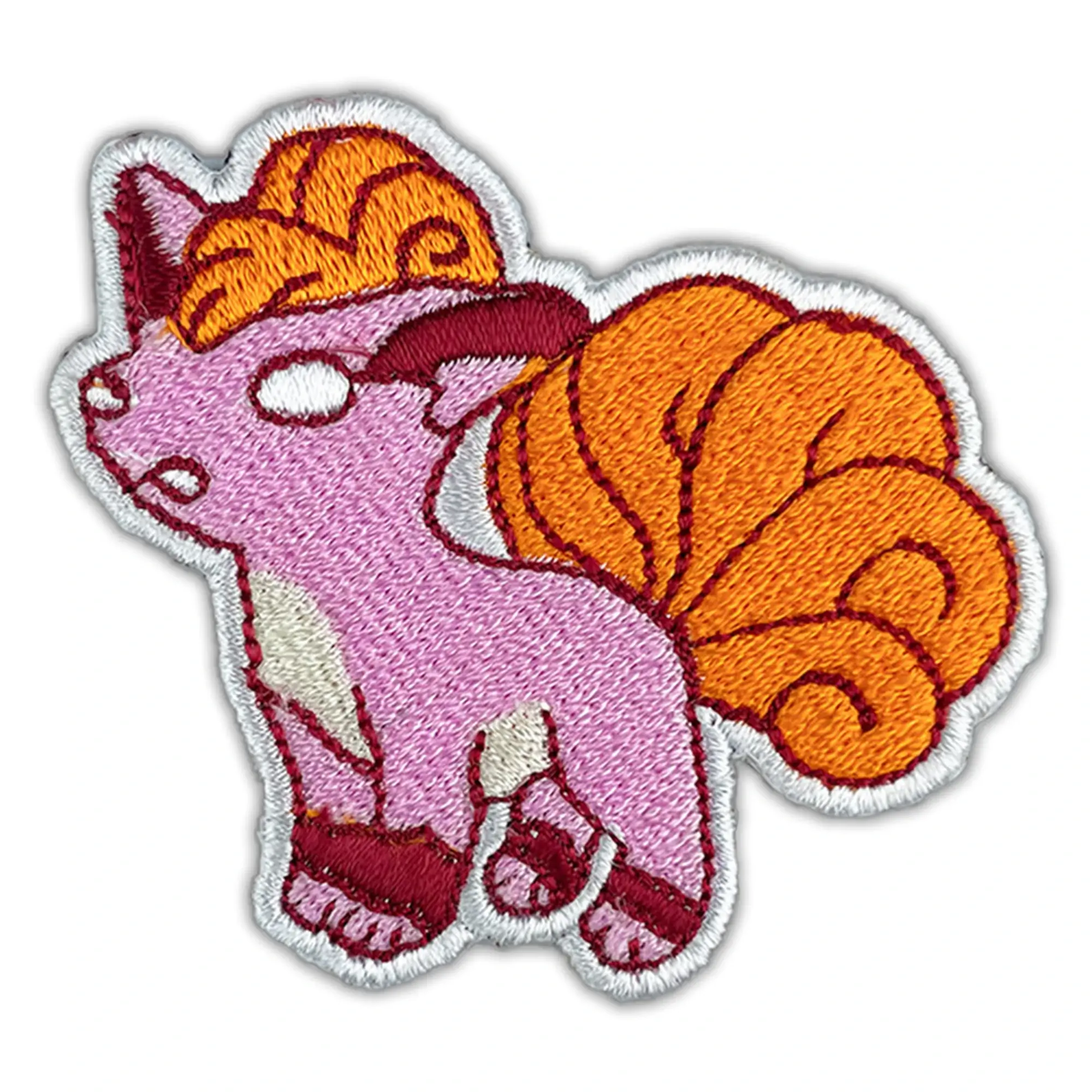 Pokemon Vulpix Inspired Embroidered Iron On Patch