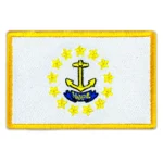 Rhode Island Flag Embroidered Golden Border Patch