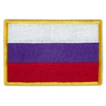 Russia Flag Embroidered Golden Border Patch
