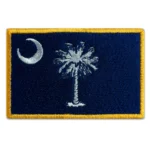 South Carolina Flag Embroidered Golden Border Patch