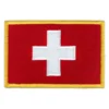 Switzerland Flag Embroidered Golden Border Patch