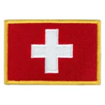Switzerland Flag Embroidered Golden Border Patch