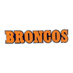 BRONCOS Orange/Black Text Embroidered Patch