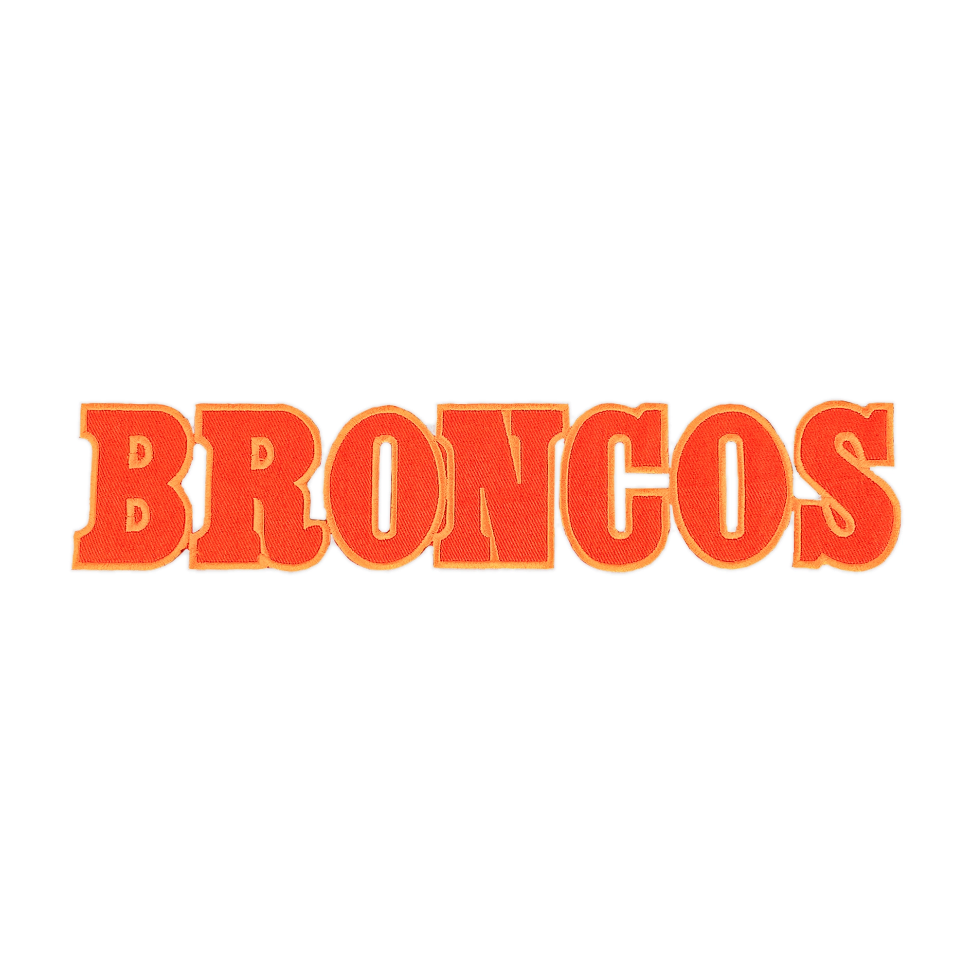 BRONCOS Orange/Black Text Embroidered Patch - Image 2