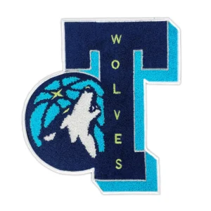 Timberwolves Blue Chenille Letter T Patch