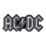 AC/DC Wordmark Logo Silver Rock Band Patch