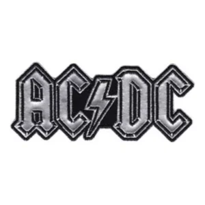 AC/DC Wordmark Logo Silver Rock Band Patch