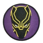 Black Panther Mask Purple Round Patch