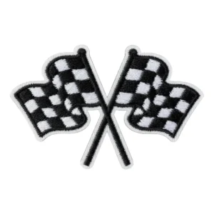 Crossed Checkered Flags Racing Patch