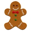 Gingerbread Man Smiling Embroidered Iron-On Patch