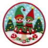 Christmas Elves Holiday Mushrooms Patch