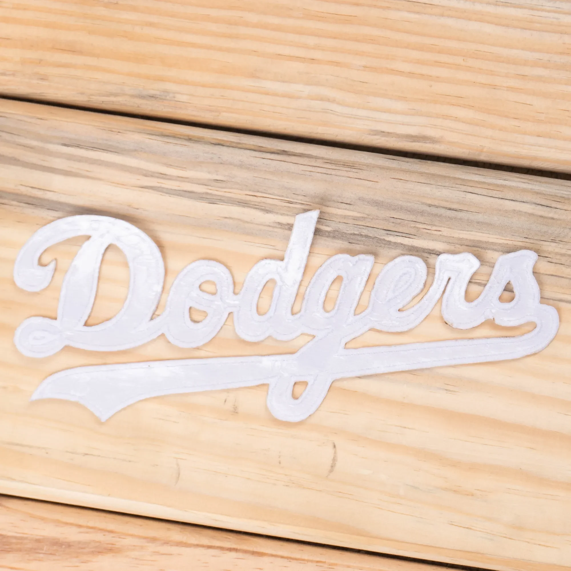 Los Angeles Dodgers White Script Embroidered Patch - Image 4
