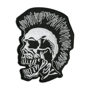 Mohawk Punk Skull Embroidered Patch