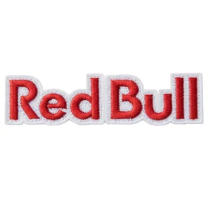 Red Bull Text Logo Embroidered Patch