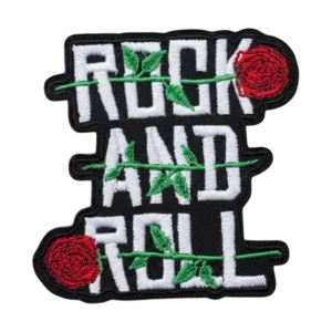 Rock and Roll Rose Embroidered Patch