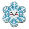 Smiling Cute Kawaii Snowflake Embroidered Patch