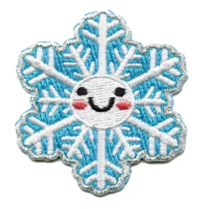 Smiling Cute Kawaii Snowflake Embroidered Patch