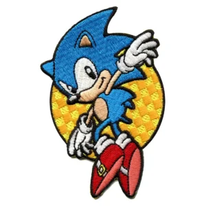 Sonic Leaping Embroidered Iron-On Patch