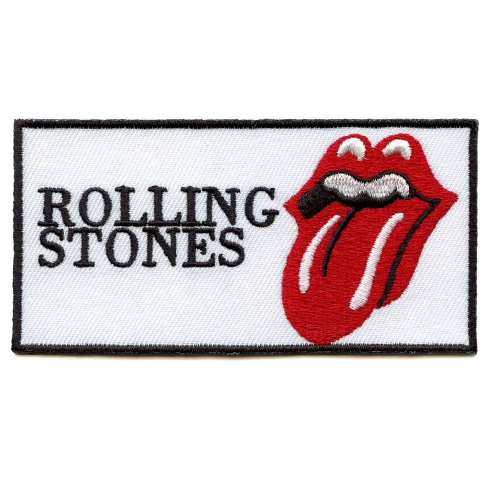 The Rolling Stones Classic Tongue White Banner Patch