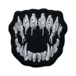 Vampire Fangs Teeth Mouth Black/White Patch
